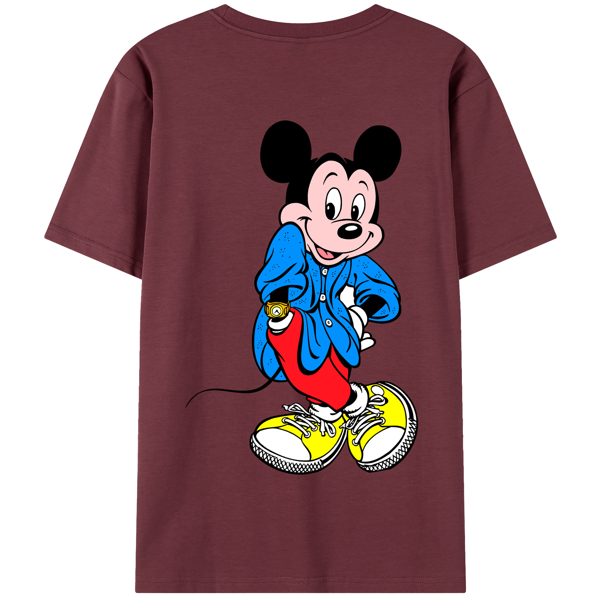 （画像用） ミッキーマウス Mickey Mouse 綿100％半袖Tシャツ（背面プリント）